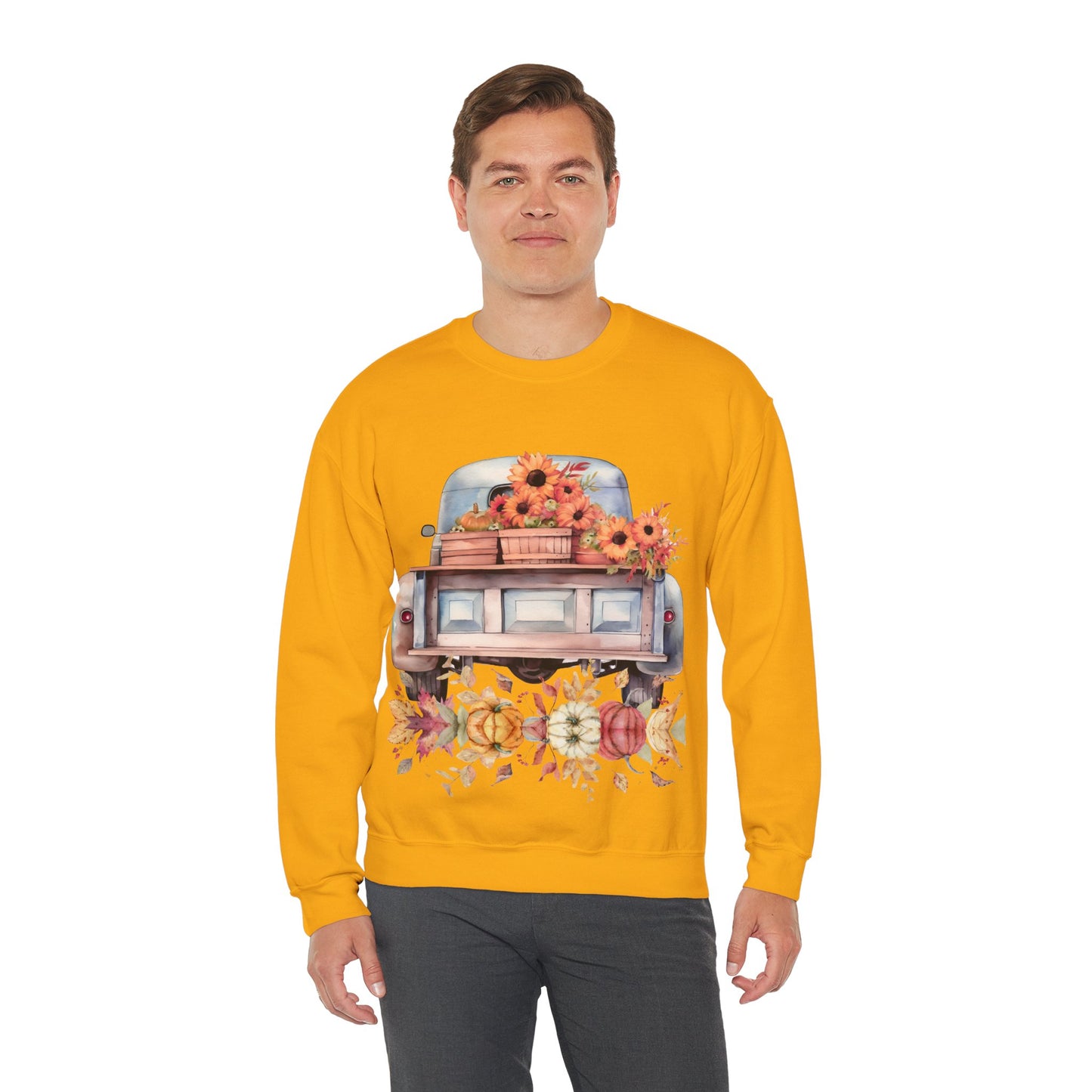 Fall Floral Truck Crewneck Sweatshirt | Autumn Apparel | True North