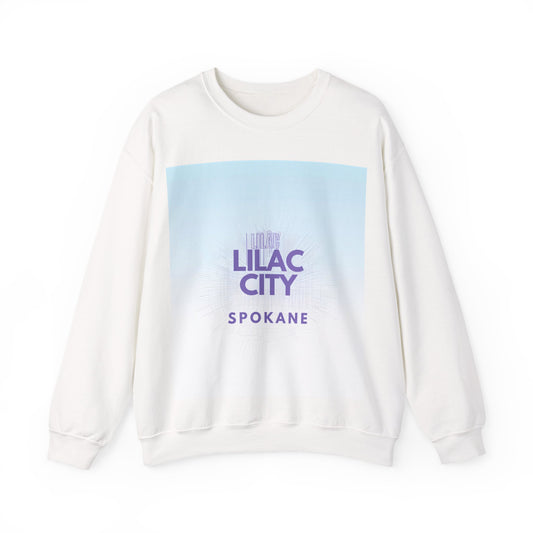 Lilac City Spokane Crewneck Sweatshirt — Pastel Gradient Graphic Pullover
