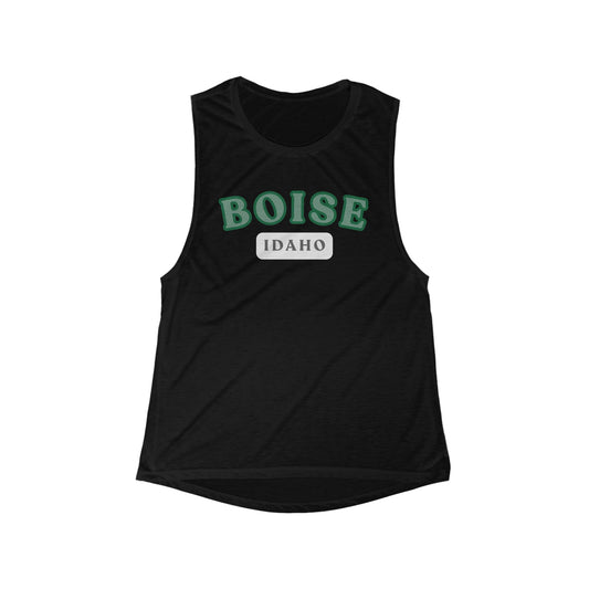 Boise Idaho Vintage Sports Muscle Tank — Women's Flow Scoop Tank Top