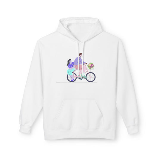 All We Need Is Love Hoodie | Unisex Whimsical Love Bicycle Hoodie | True North