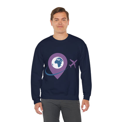 Travel Inspired Sweatshirt | Globe and Airplane Design | True North