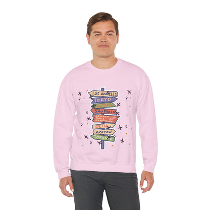 Travel Destination Crewneck Sweatshirt | Streetwear, Adventure Fashion, World Map Merch | True North