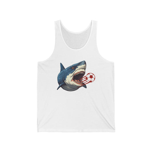 Shark Bite Soccer Ball Men/Unisex Tank Top | Shark Sports | True North