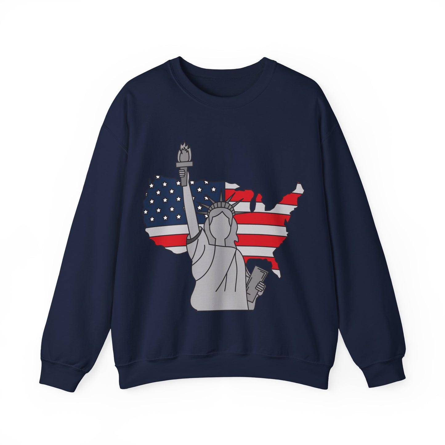 USA Flag & Liberty Design Patriotic Crewneck Sweatshirt | True North