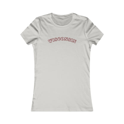 Wisconsin Women's Tee — Retro Arched State Graphic MADISON
