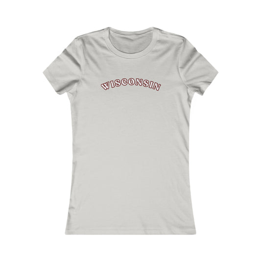 Wisconsin Women's Tee — Retro Arched State Graphic MADISON