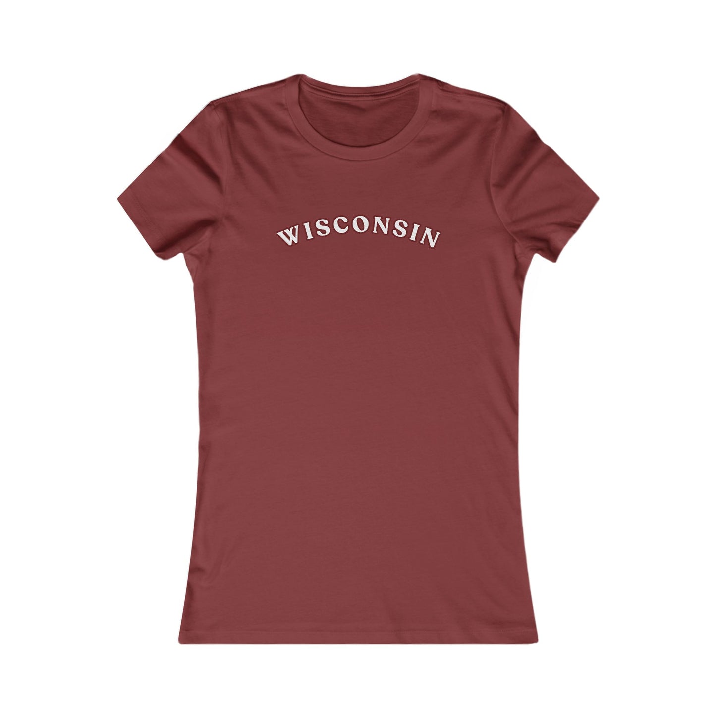 Wisconsin Women's Tee — Retro Arched State Graphic MADISON