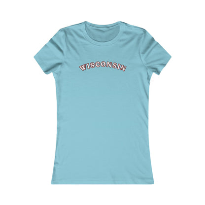 Wisconsin Women's Tee — Retro Arched State Graphic MADISON