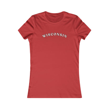 Wisconsin Women's Tee — Retro Arched State Graphic MADISON