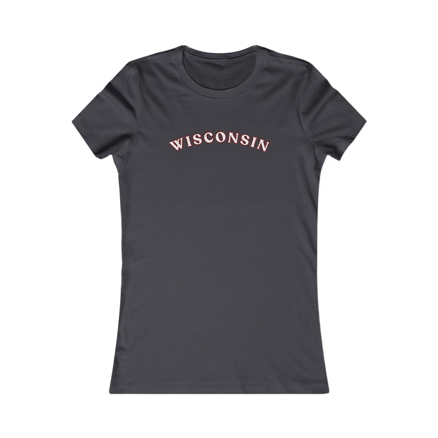 Wisconsin Women's Tee — Retro Arched State Graphic MADISON