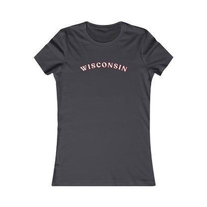 Wisconsin Women's Tee — Retro Arched State Graphic MADISON