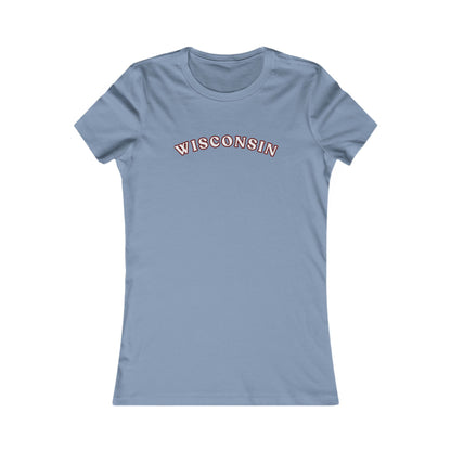 Wisconsin Women's Tee — Retro Arched State Graphic MADISON