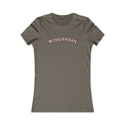 Wisconsin Women's Tee — Retro Arched State Graphic MADISON
