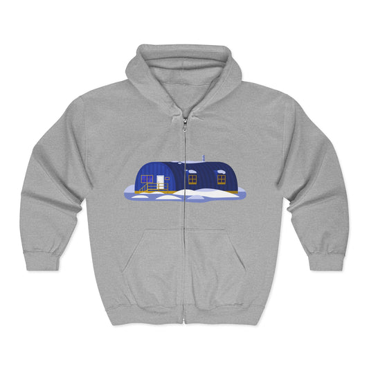 Cozy Cabin Zip-Up Unisex Hoodie | Warm Adventures | True North