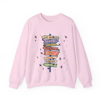 Travel Destination Crewneck Sweatshirt | Streetwear, Adventure Fashion, World Map Merch | True North