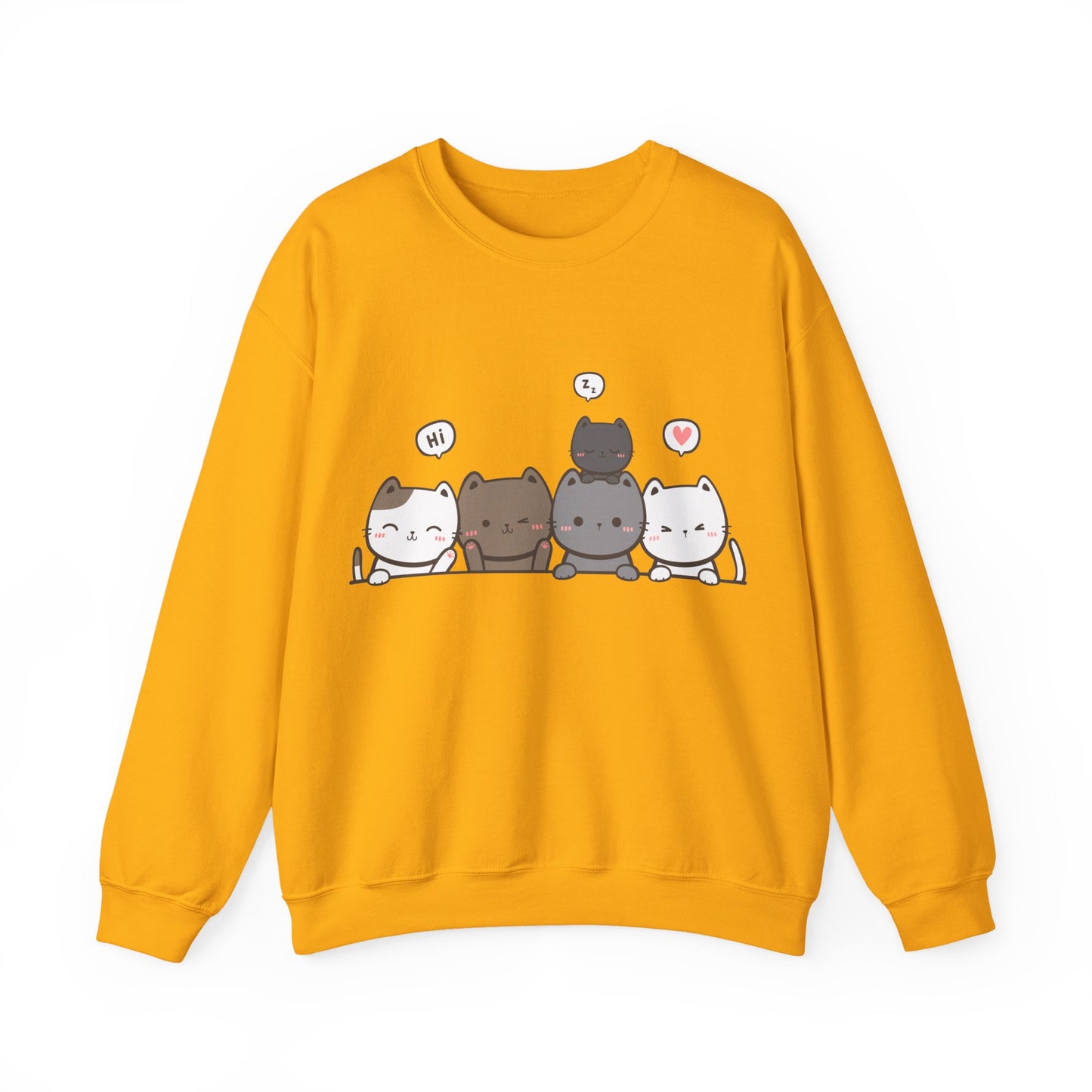 Cute Cat Crewneck Sweatshirt | Funny Animal Apparel and Kawaii Style | True North