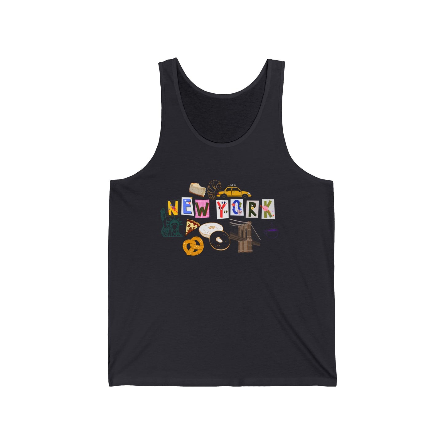 New York Icons Men/Unisex Tank Top | NYC Landmarks & Food | True North
