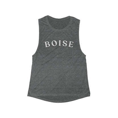 Boise Women's Scoop Muscle Tank - Casual City Name Graphic Tank Top