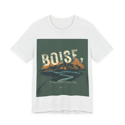 Boise Vintage Mountain Tee — Scenic River Adventure Graphic T-Shirt