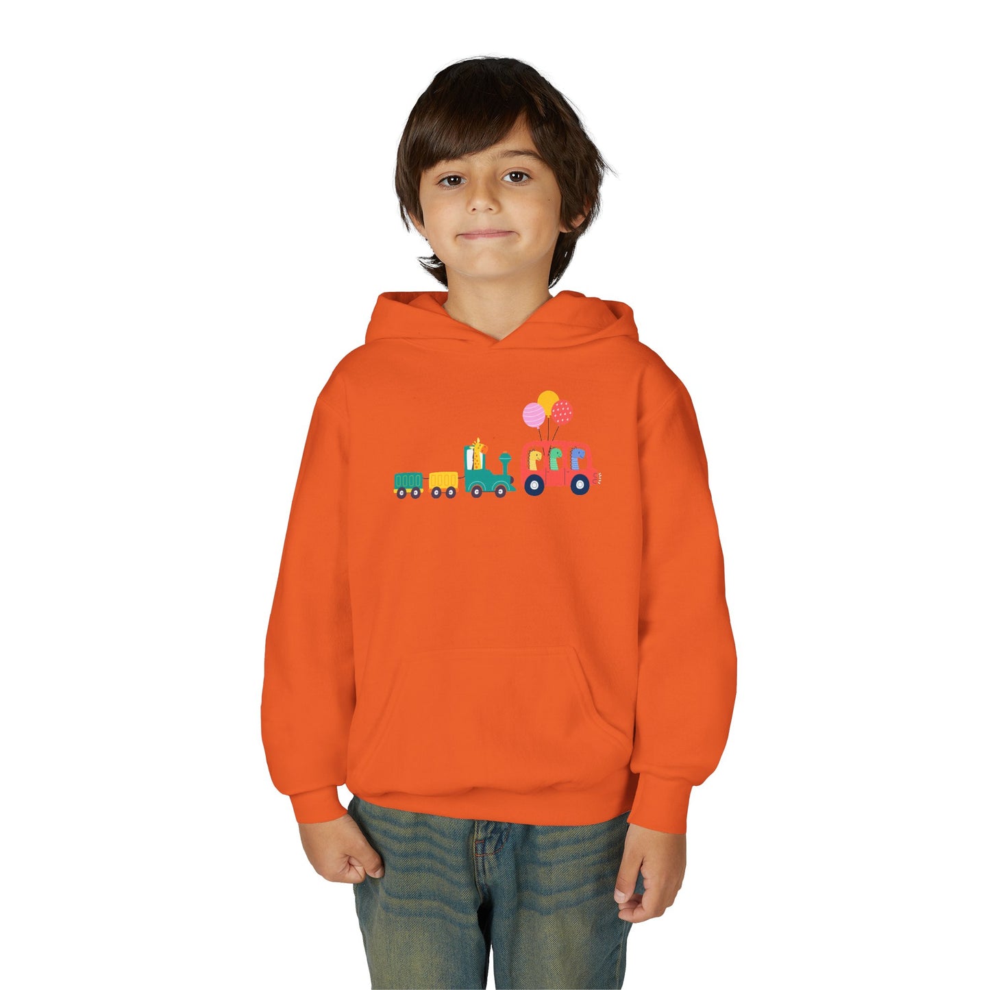 Fun Dinosaur Kids Party Hoodie | Train Design | True North