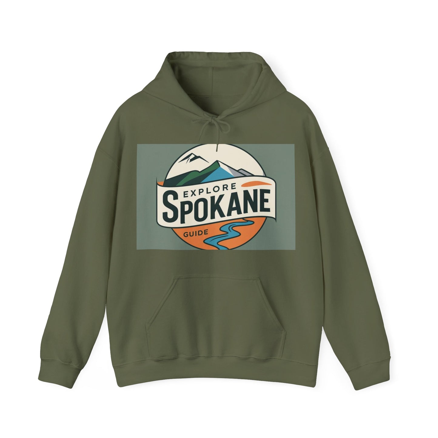 Explore Spokane Hoodie – Retro Mountain & River Travel Guide Sweatshirt