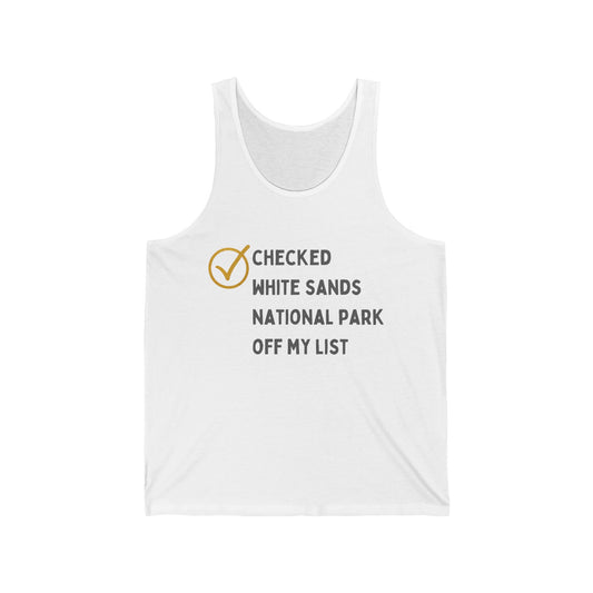 White Sands National Park Men/Unisex Tank Top | Checked Off | True North