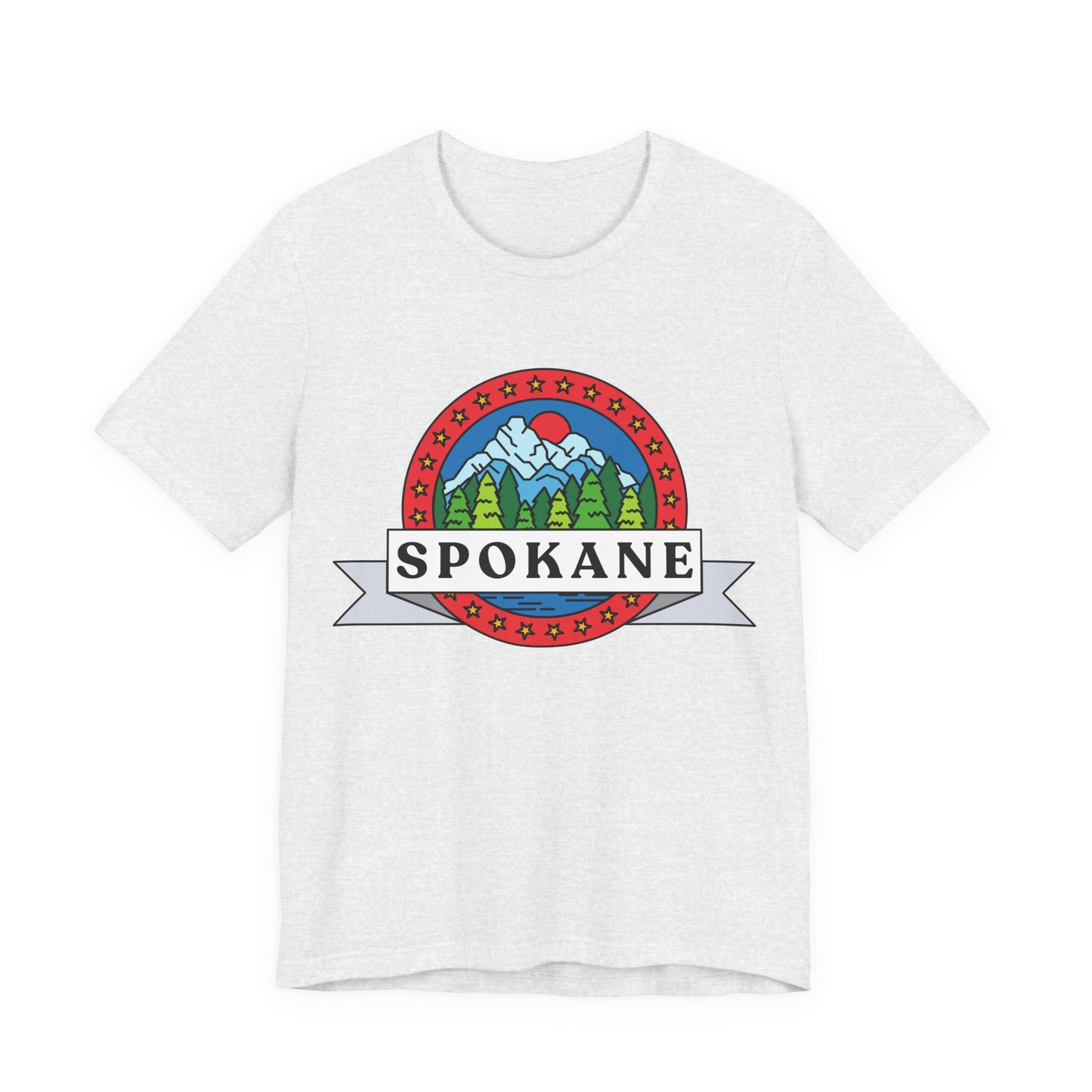 Spokane Mountain Badge T-Shirt – Scenic Riverfront Graphic Tee