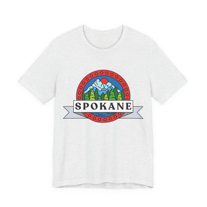Spokane Mountain Badge T-Shirt – Scenic Riverfront Graphic Tee