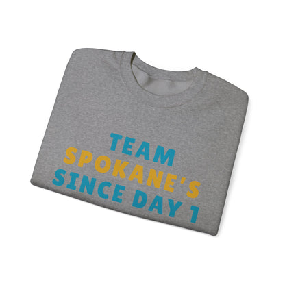 Crewneck Sweatshirt — "Team Spokane's Since Day 1" Retro Local Pride Pullover
