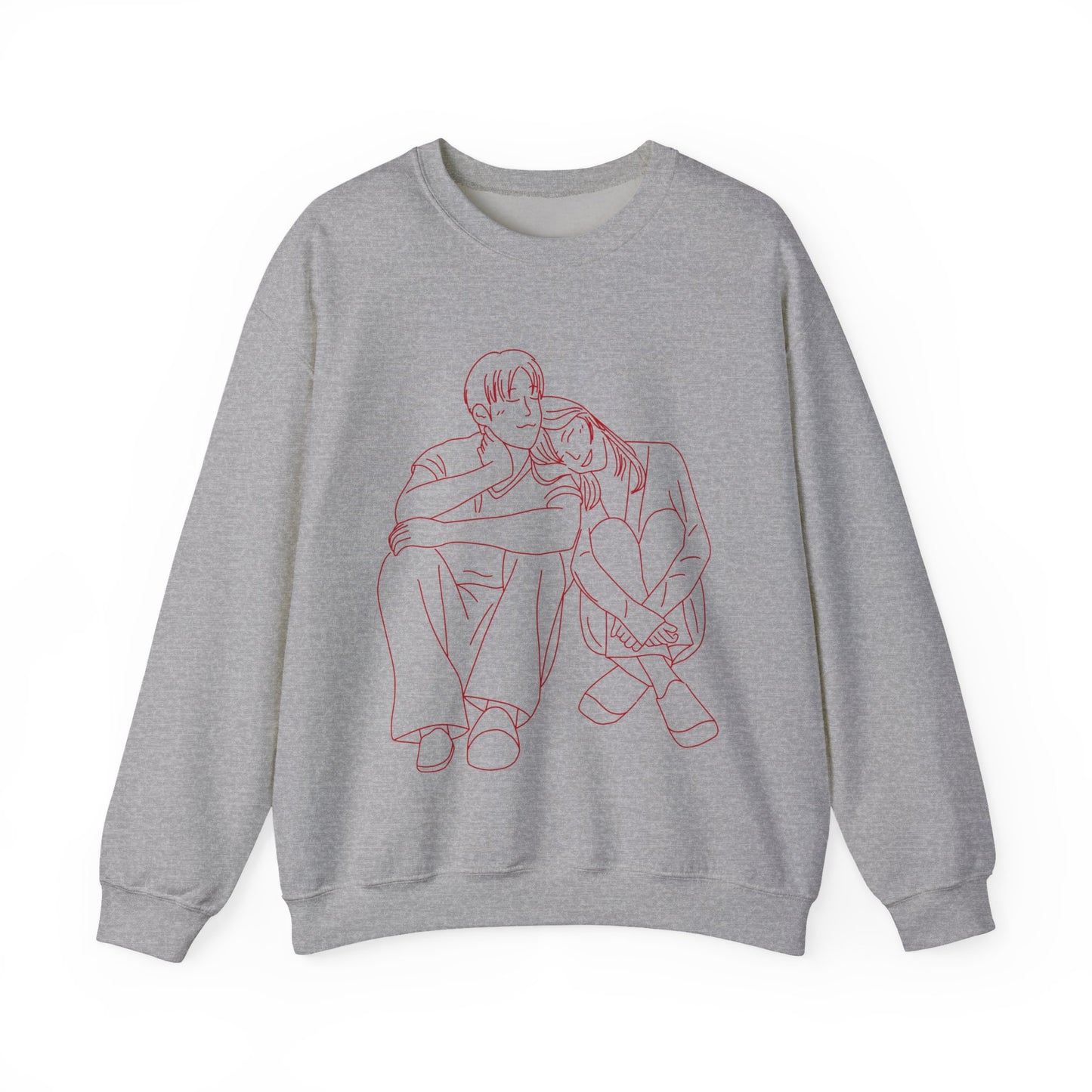 Couple Sketch Crewneck Sweatshirt | Cozy Anniversary Gift | True North