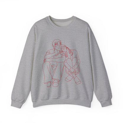 Couple Sketch Crewneck Sweatshirt | Cozy Anniversary Gift | True North
