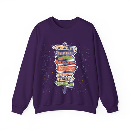 Travel Destination Crewneck Sweatshirt | Streetwear, Adventure Fashion, World Map Merch | True North