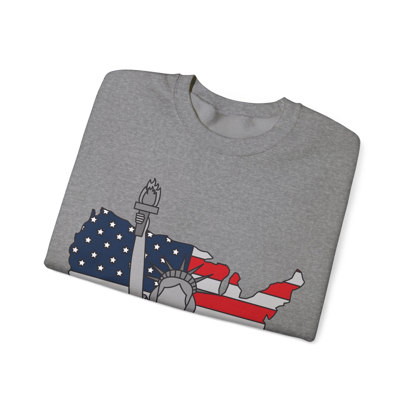 USA Flag & Liberty Design Patriotic Crewneck Sweatshirt | True North