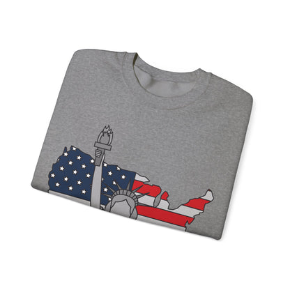USA Flag & Liberty Design Patriotic Crewneck Sweatshirt | True North