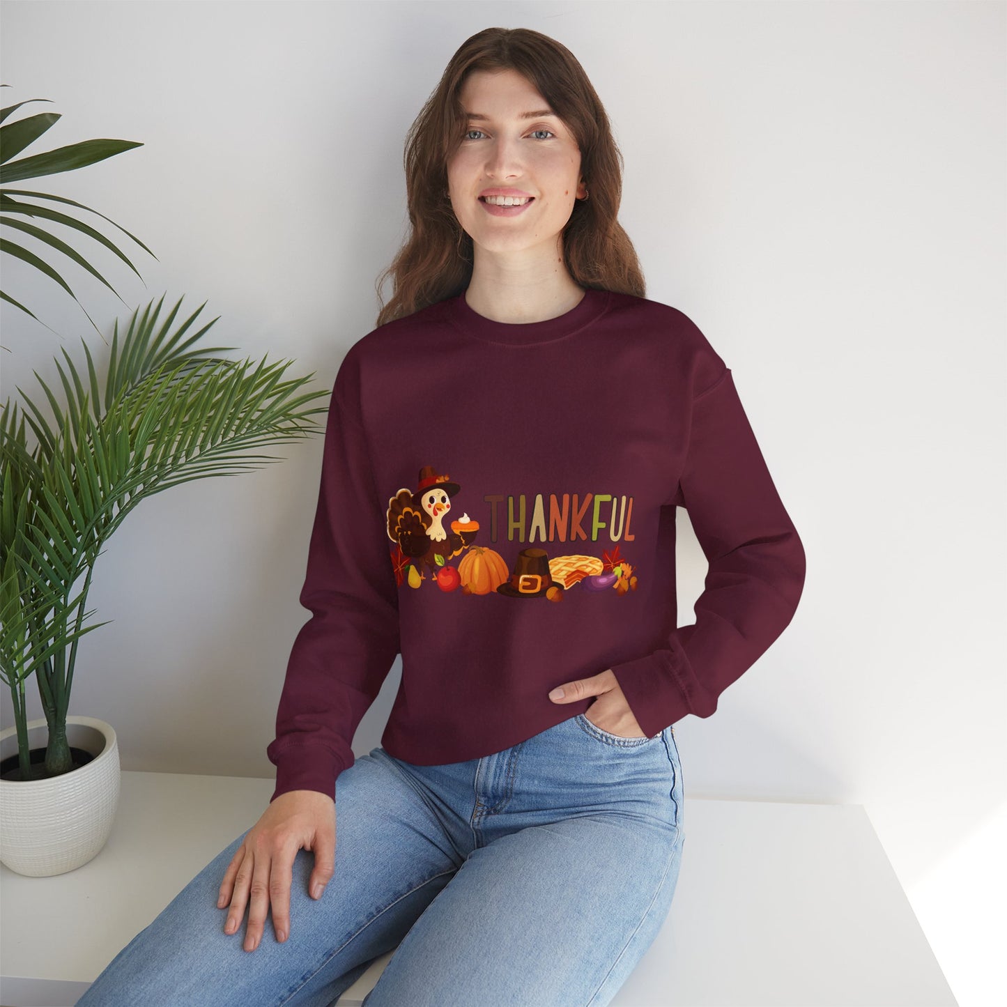 Thankful Thanksgiving Crewneck Sweatshirt  | True North