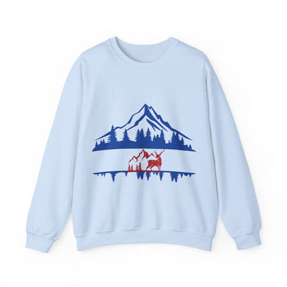 Nature-Inspired Graphic Crewneck Sweatshirt | Cozy Mountain Pullover | True North