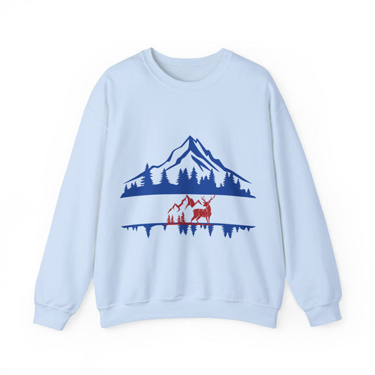 Nature-Inspired Graphic Crewneck Sweatshirt | Cozy Mountain Pullover | True North