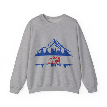 Nature-Inspired Graphic Crewneck Sweatshirt | Cozy Mountain Pullover | True North