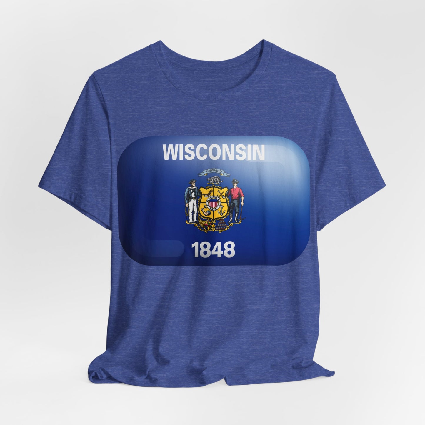 Wisconsin Flag T‑Shirt – State Pride Tee (WISCONSIN 1848) MADISON JERSEY TEE