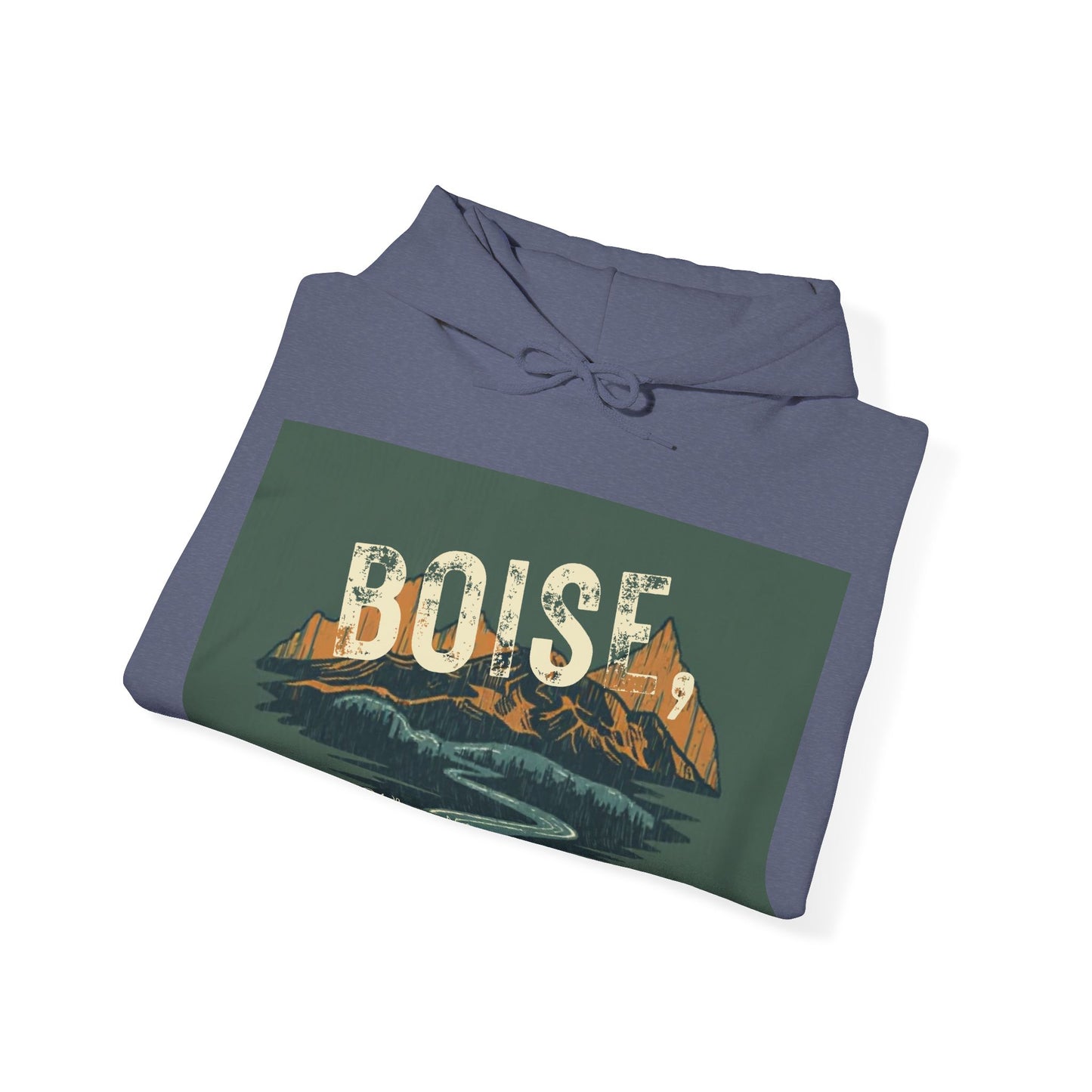 Boise Vintage Mountain Hoodie — River Scenic Outdoor Sweatshirt