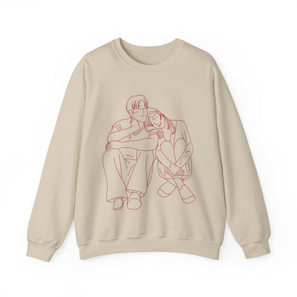 Couple Sketch Crewneck Sweatshirt | Cozy Anniversary Gift | True North