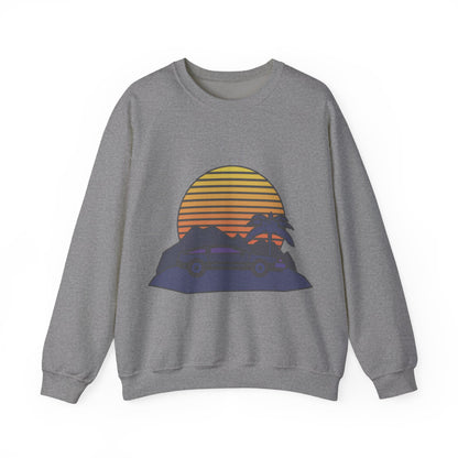 Retro Sunset Adventure Crewneck Sweatshirt | Road Trips | True North