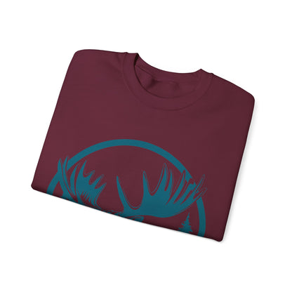 Nature-Inspired Moose Crewneck Sweatshirt | Wildlife Enthusiasts | True North