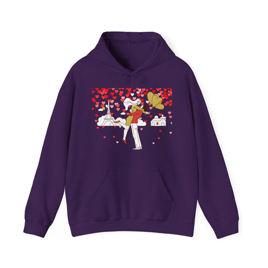 Romantic Heart Print Hoodie for Couples | Heartfelt Love Wear | True North
