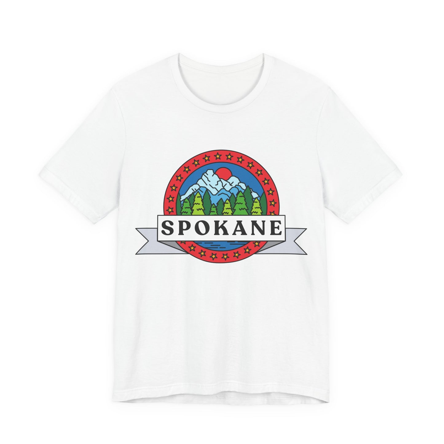 Spokane Mountain Badge T-Shirt – Scenic Riverfront Graphic Tee