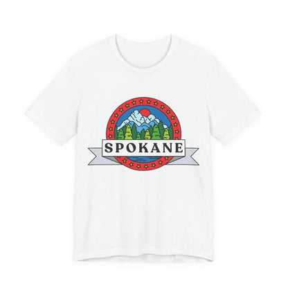 Spokane Mountain Badge T-Shirt – Scenic Riverfront Graphic Tee