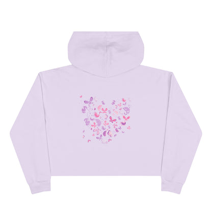 Floral Crop Unisex Hoodie | Pastel Aesthetic Pullover for Women | True North