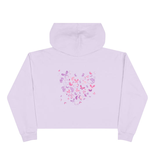 Floral Crop Unisex Hoodie | Pastel Aesthetic Pullover for Women | True North