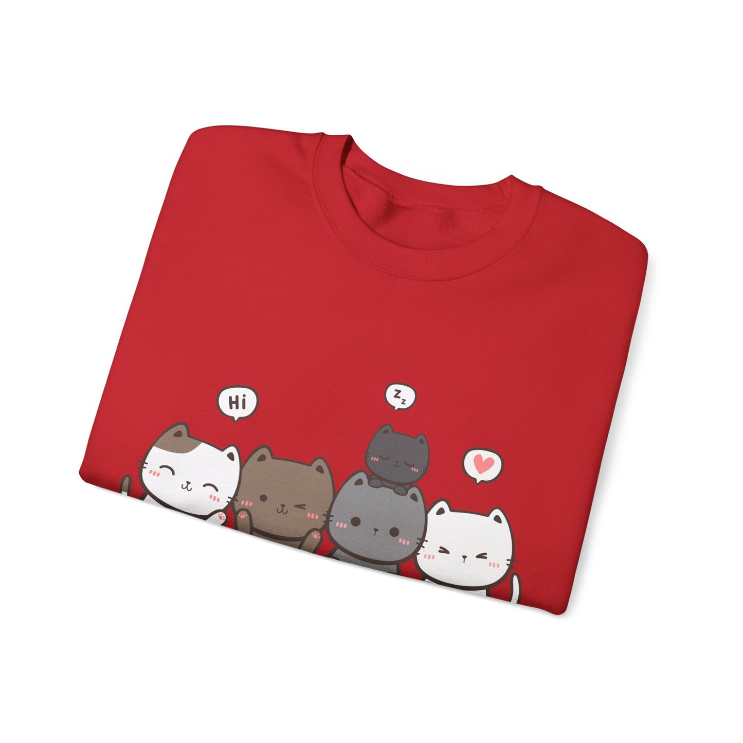 Cute Cat Crewneck Sweatshirt | Funny Animal Apparel and Kawaii Style | True North