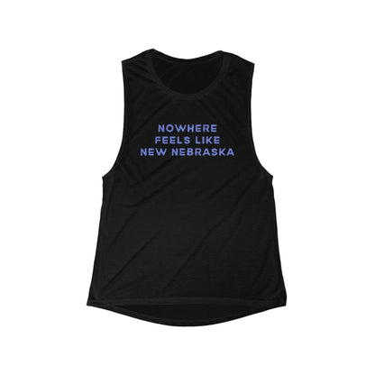 Nowhere Feels Like New Nebraska | Women’s Flowy Scoop Muscle Tank | True North